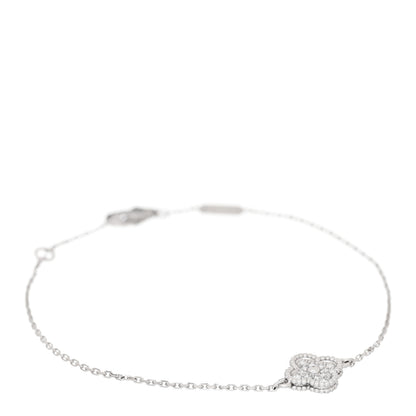 Van Cleef & Arpels 18K White Gold Diamond Sweet Alhambra Bracelet 1 of 5