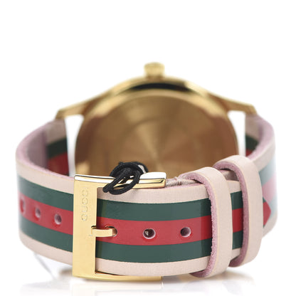 Gucci Stainless Steel Calfskin 38mm G-Timeless Stripe Web Quartz Watch Pink 4 of 6