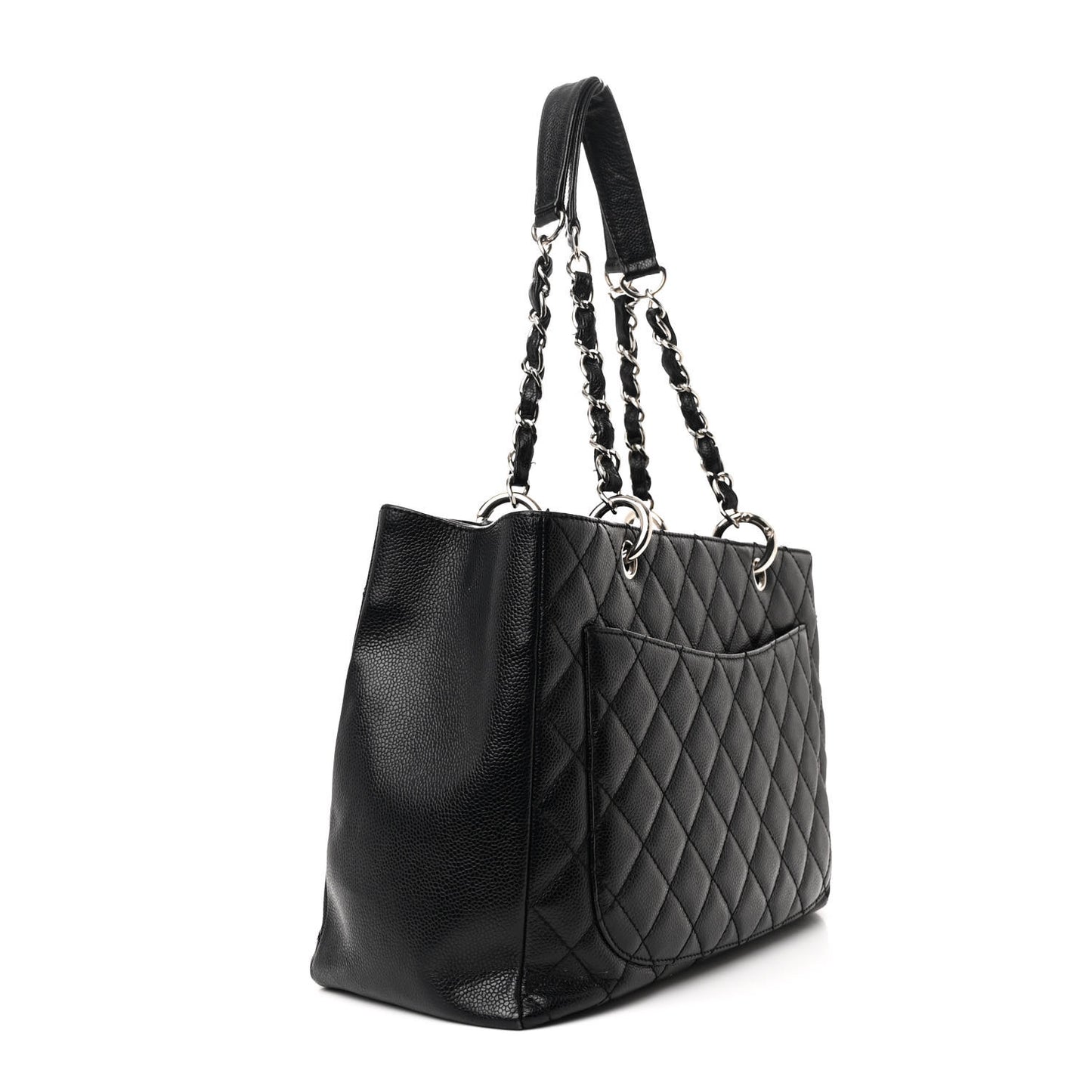Caviar Quilted Grand Shopping Tote GST Black