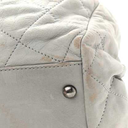 Chanel Iridescent Calfskin Chic Quilt Bowling Bag Grey 7 of 13