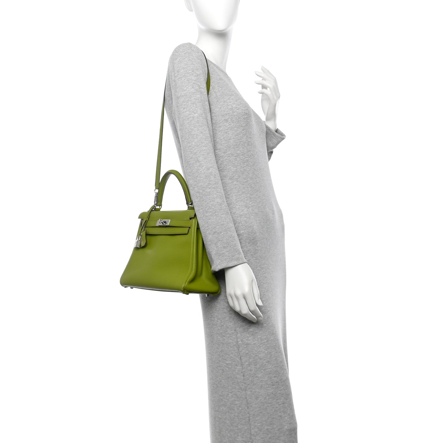 Hermes Taurillon Clemence Kelly Retourne 28 Vert Anis 2 of 14