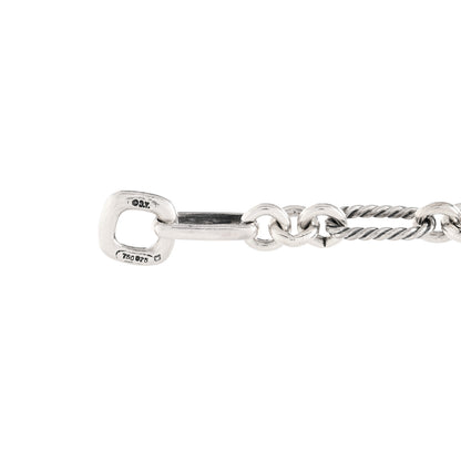 David Yurman Sterling Silver 18K Yellow Gold Black Onyx Figaro Chain Station Necklace 4 of 4