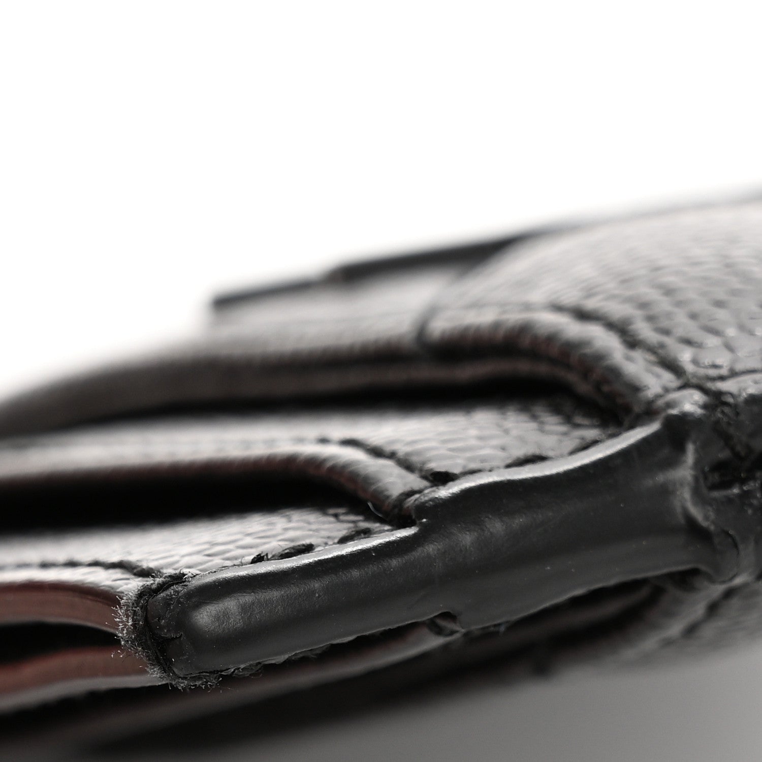 Saint Laurent Grain De Poudre Matelasse Chevron Monochrome Monogram Credit Card Case Black 8 of 10