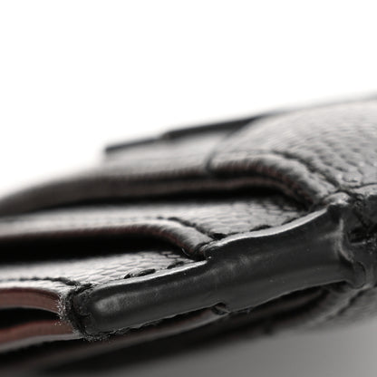 Saint Laurent Grain De Poudre Matelasse Chevron Monochrome Monogram Credit Card Case Black 8 of 10