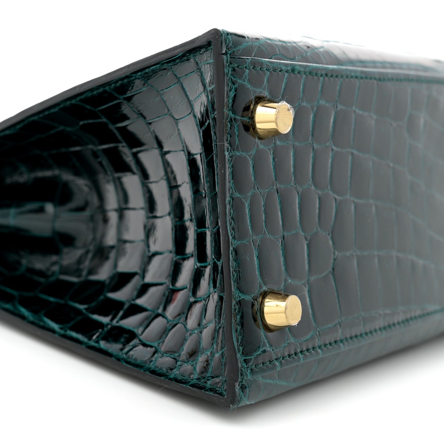 Shiny Niloticus Crocodile Kelly Sellier 25 Vert Cypress