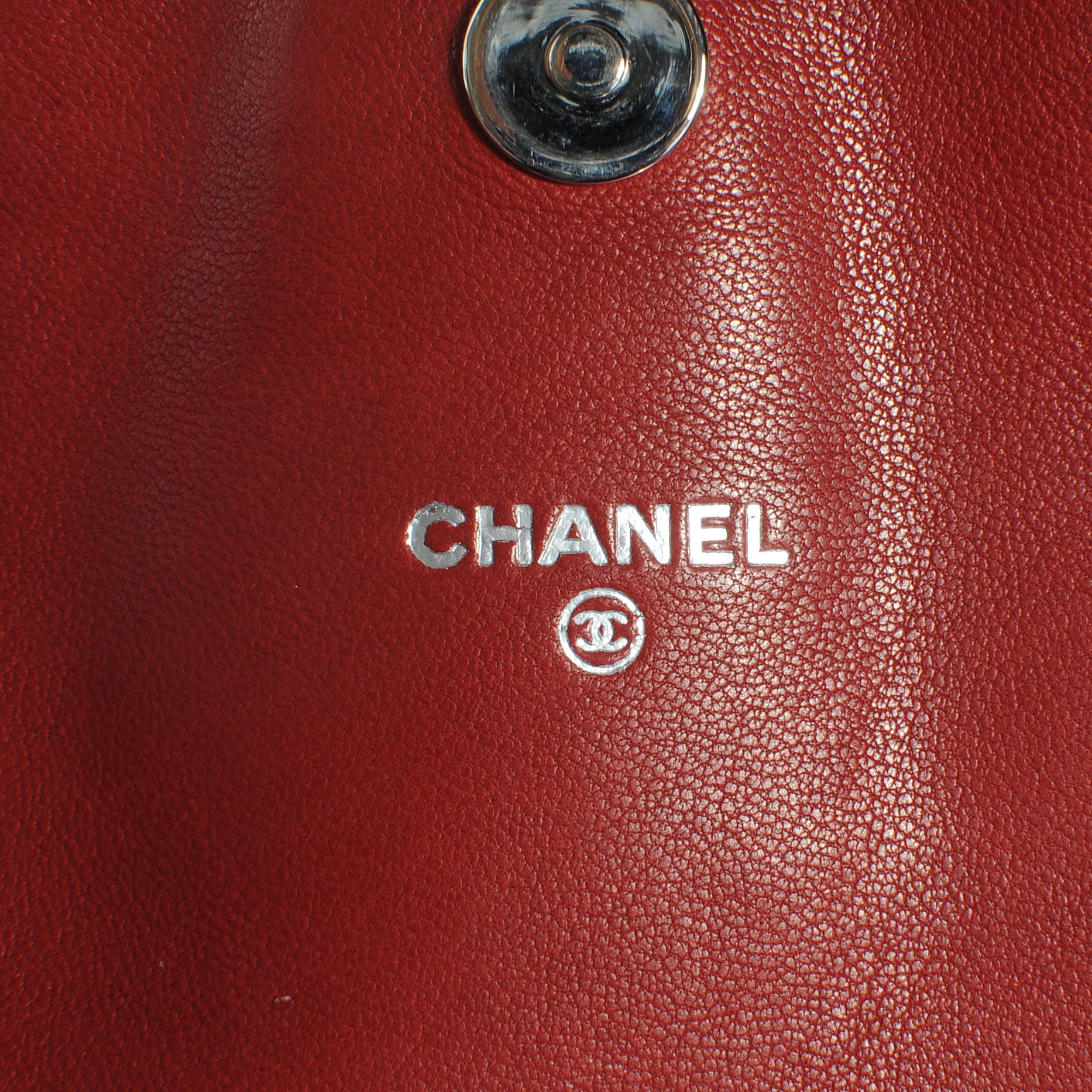 Chanel Lambskin Half Moon Wallet On Chain WOC Bag Red 5 of 9