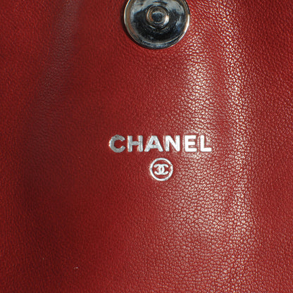 Chanel Lambskin Half Moon Wallet On Chain WOC Bag Red 5 of 9