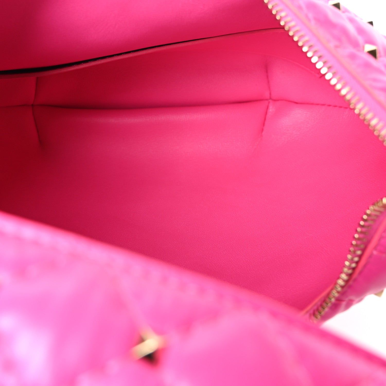 Valentino Garavani Nappa Small Rockstud Spike Hobo Fuxia 5 of 9