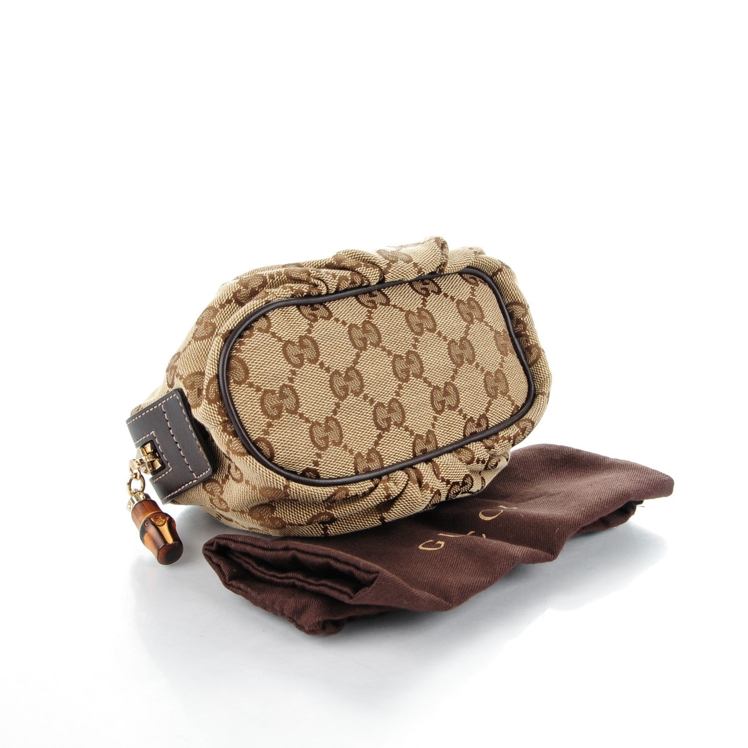 Gucci Monogram Medium Bamboo Cosmetic Case Dark Brown 4 of 7