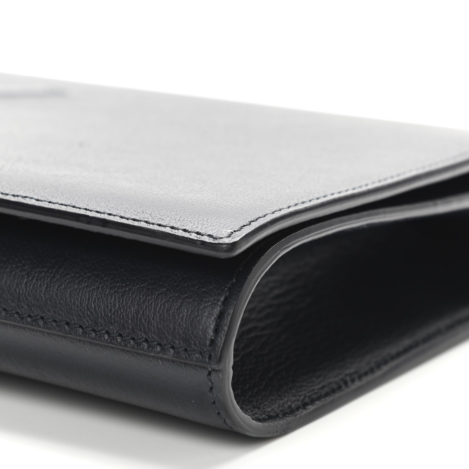 Saint Laurent Calfskin Monogram Large Belle De Jour Clutch Navy 10 of 10