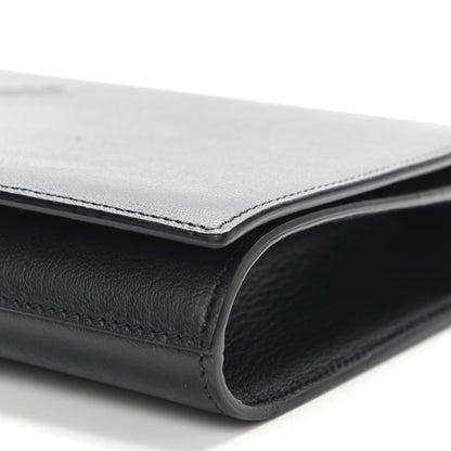 Saint Laurent Calfskin Monogram Large Belle De Jour Clutch Navy 10 of 10