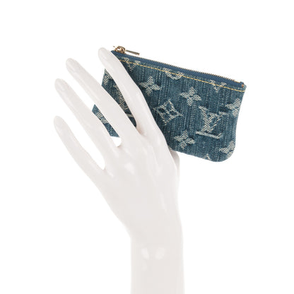 Louis Vuitton Monogram Denim Key Pouch Blue 2 of 7