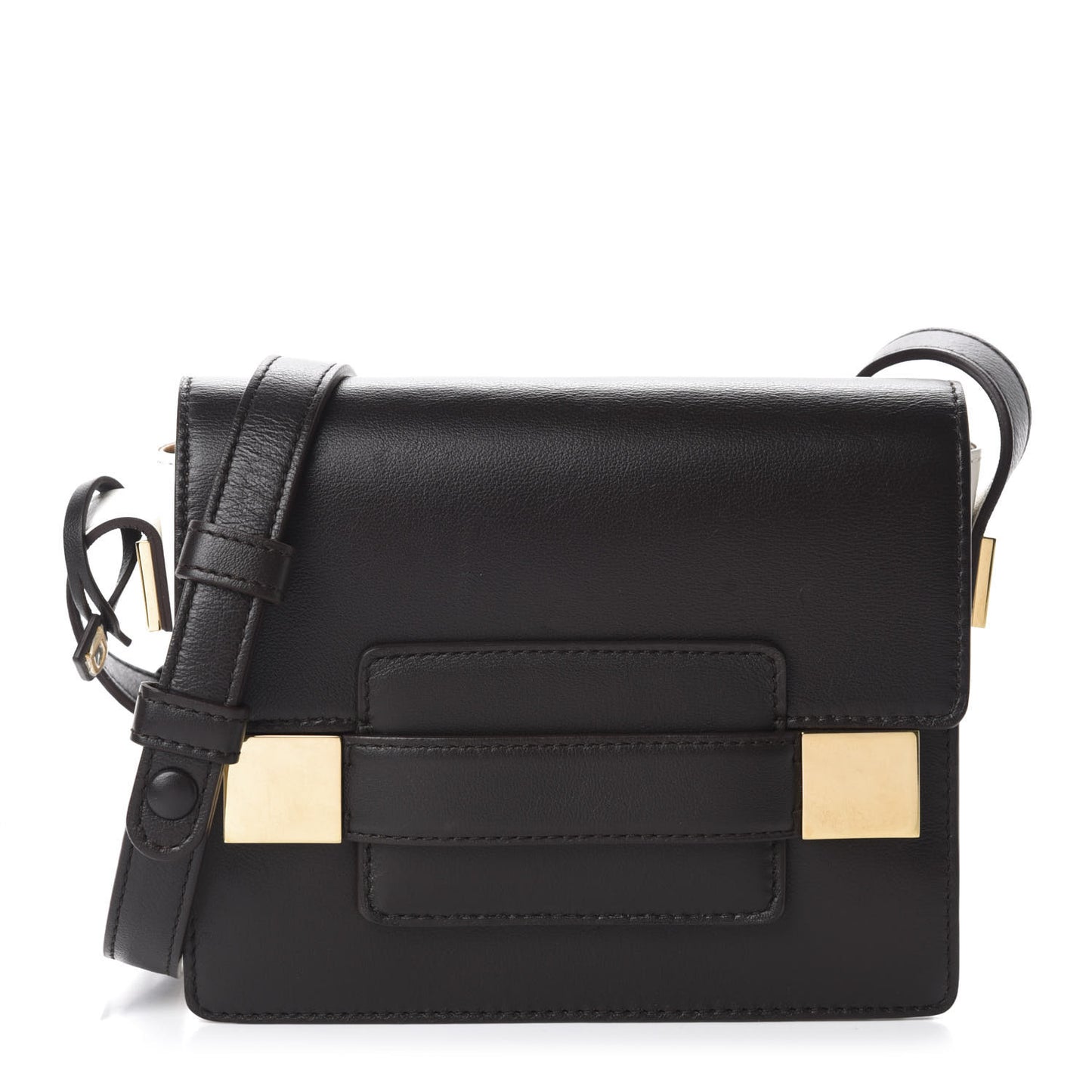 Calfskin Mini Madame Crossbody Dark Brown White