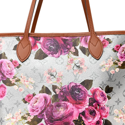 Louis Vuitton Metallic Monogram LV Garden Neverfull MM Silver 8 of 10