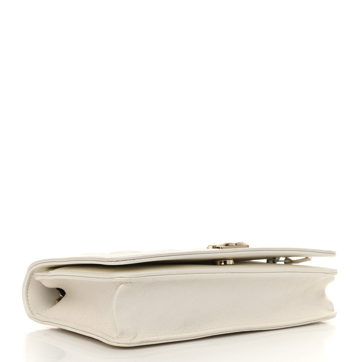 Caviar Quilted Boy Wallet On Chain WOC White