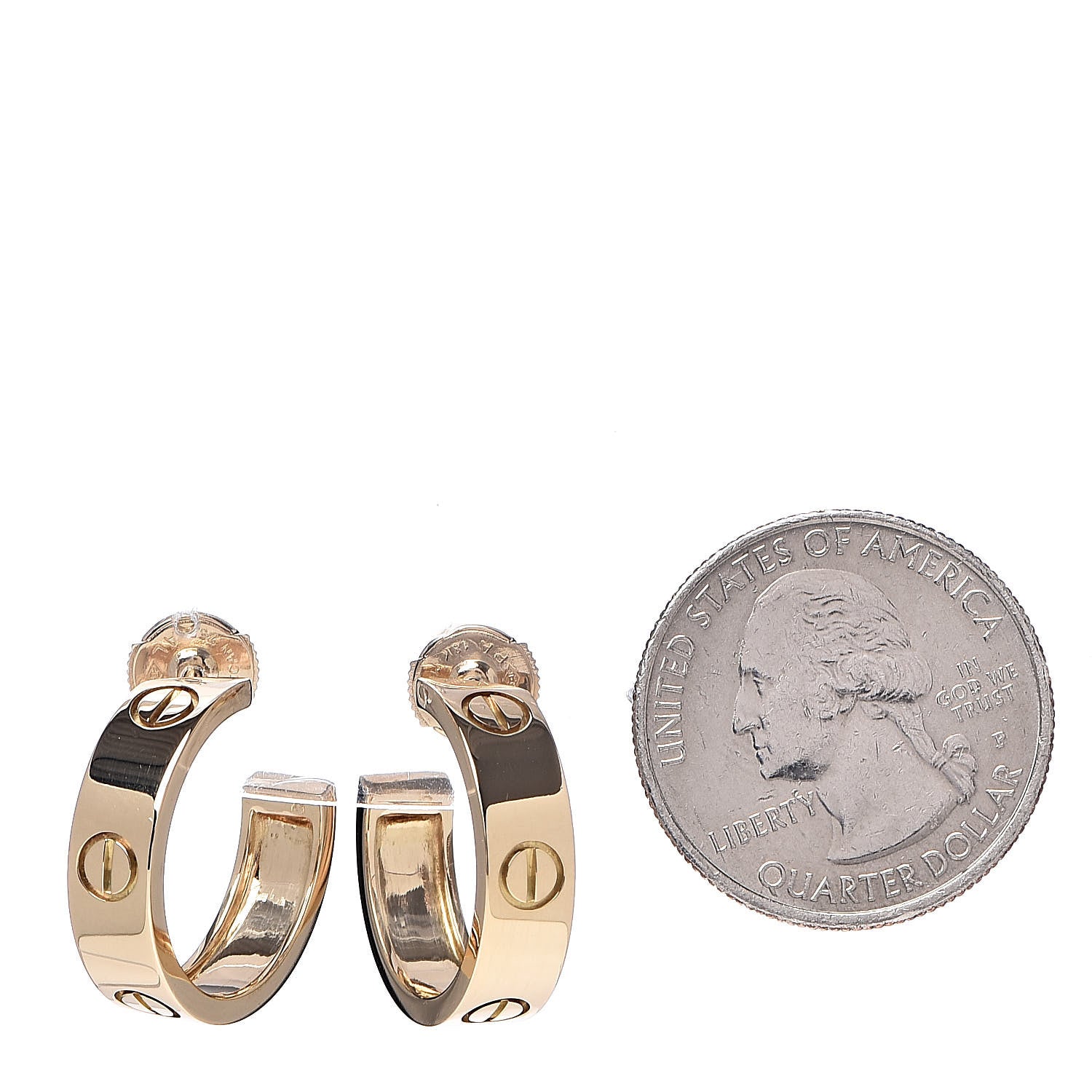 Cartier 18K Yellow Gold 5.5mm LOVE Hoop Earrings 2 of 7