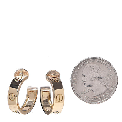 Cartier 18K Yellow Gold 5.5mm LOVE Hoop Earrings 2 of 7