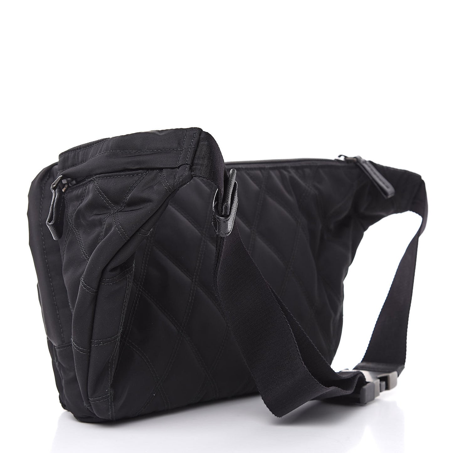 Tessuto Nylon Saffiano Belt Bag Black