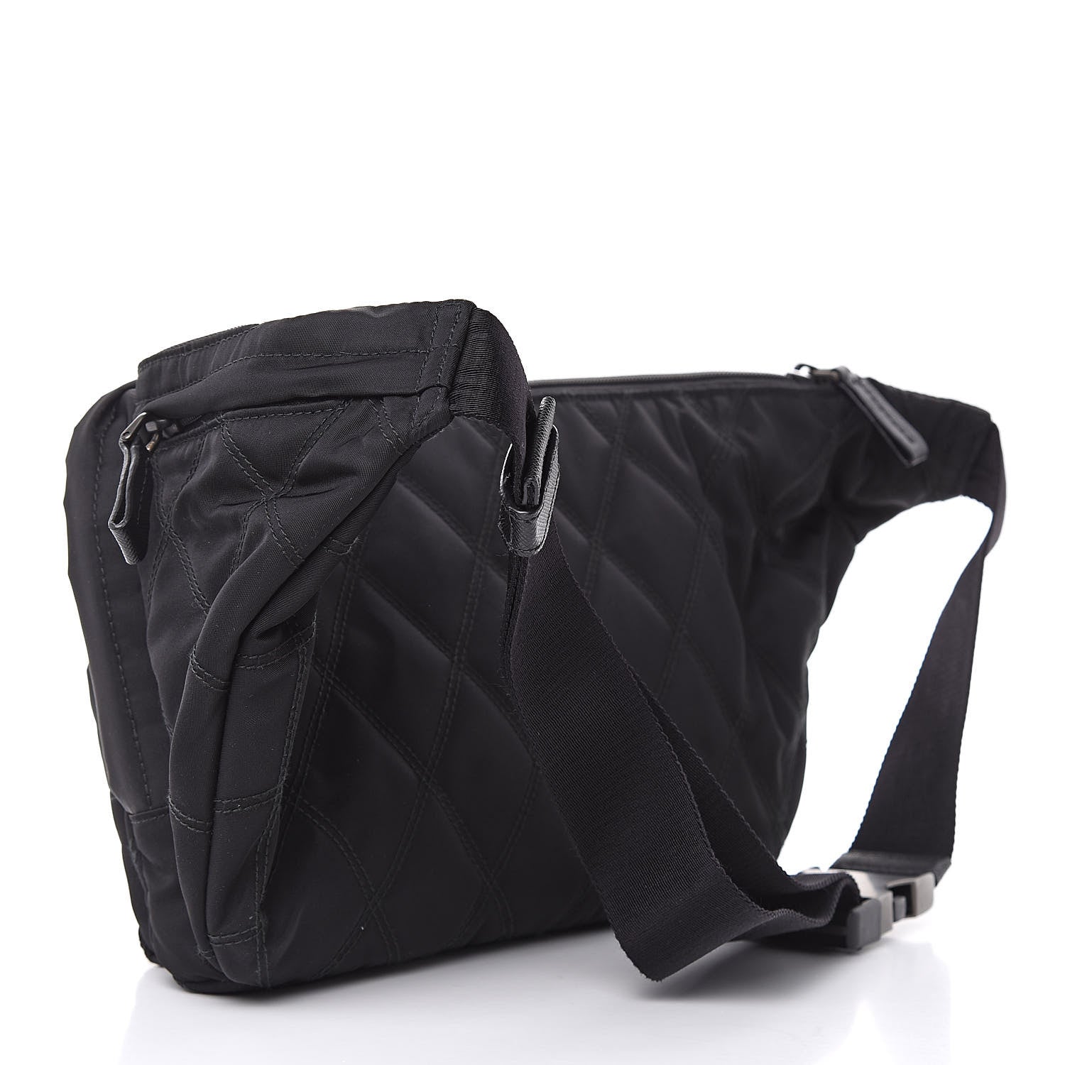 Prada Tessuto Nylon Saffiano Belt Bag Black 3 of 9