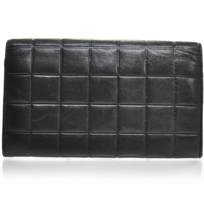 Chanel Leather Chocolate Bar Quilted Long Wallet Black 2 of 8