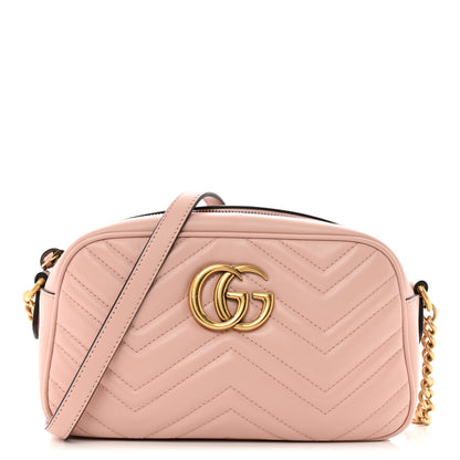 Gucci Calfskin Matelasse Small GG Marmont Chain Shoulder Bag Perfect Pink 1 of 11