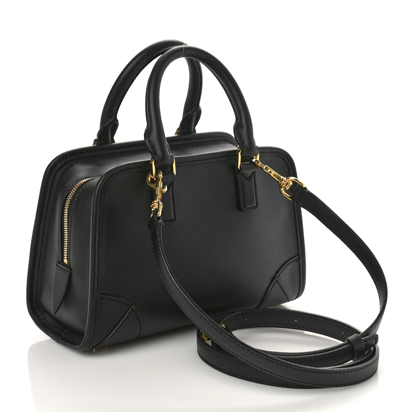 Calfskin Mini Aren Boston Bag Black