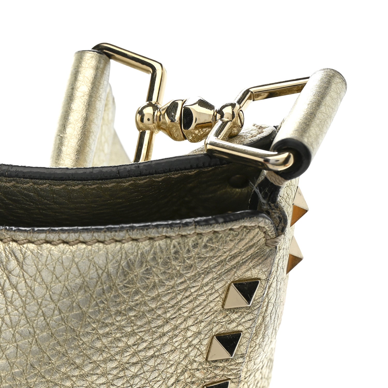 Valentino Garavani Metallic Pebbled Calfskin Small Rockstud Flip