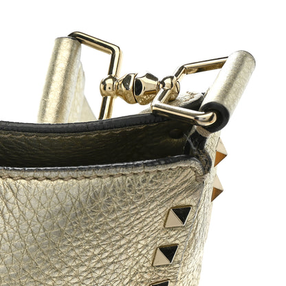 Valentino Garavani Metallic Pebbled Calfskin Small Rockstud Flip-Lock Messenger Bag Platino 15 of 19