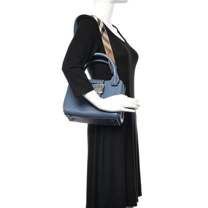 Burberry Soft Grain Calfskin Small Buckle Tote Steel Blue 2 of 9