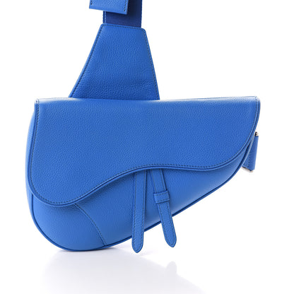 Christian Dior Grained Calfskin Kim Jones Saddle Bag Blue 6 of 8