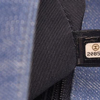 Chanel Denim Chevron Quilted New Medium Boy Flap Blue 7 of 13