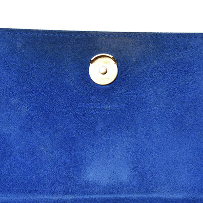 Saint Laurent Grain De Poudre Small Classic Monogram Kate Satchel Royal Blue 9 of 14