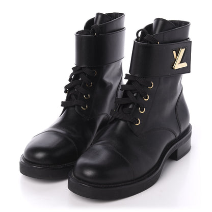 Louis Vuitton Calfskin Wonderland Ranger Boots 37 Black 3 of 8