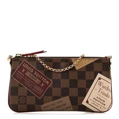 Louis Vuitton Damier Ebene Trunks Labels Pochette Milla MM 1 of 7