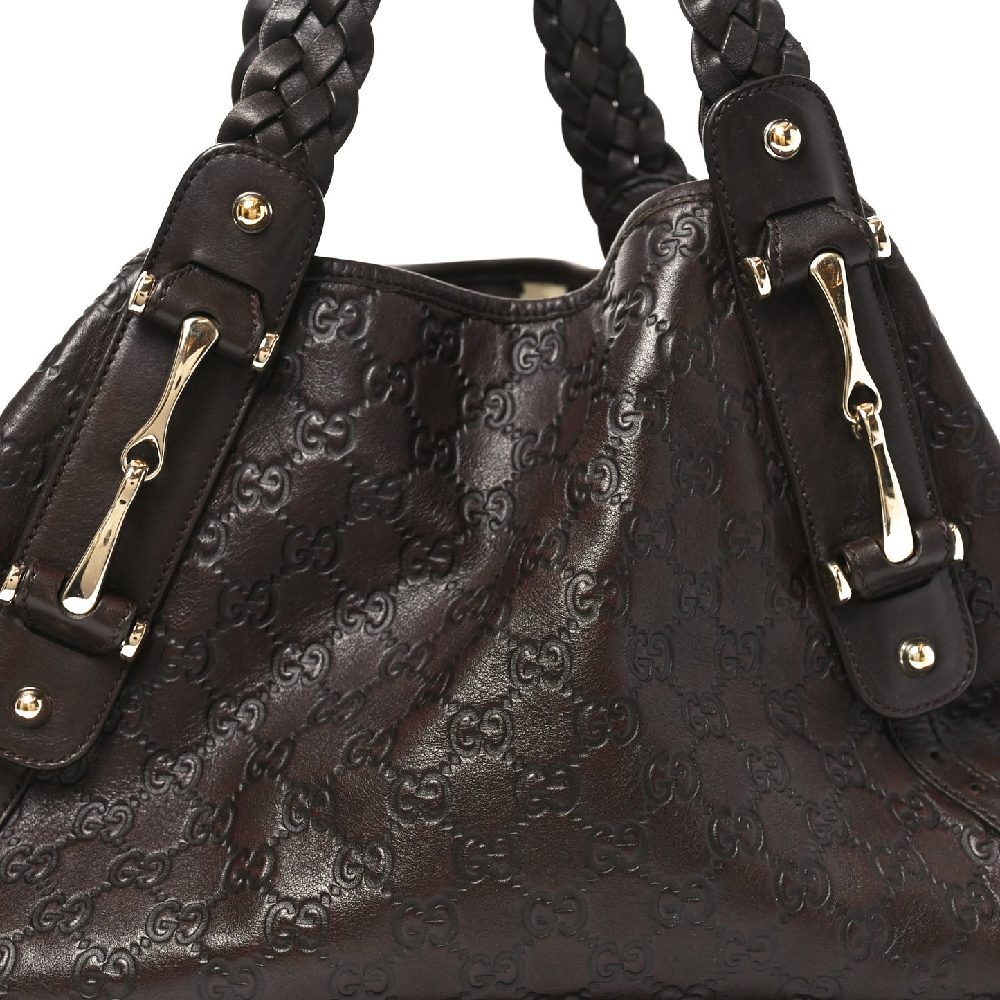 Guccissima Medium Pelham Shoulder Bag Dark Brown