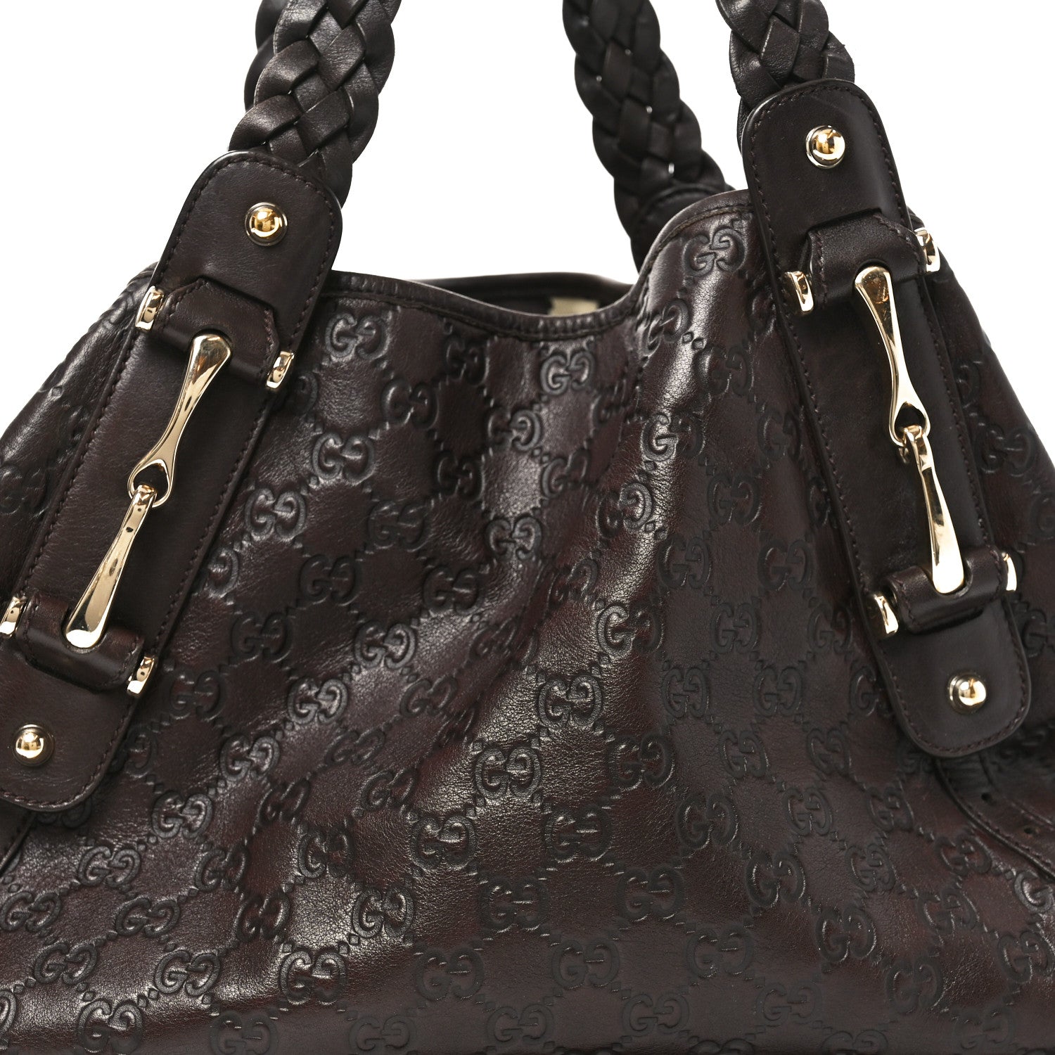 Gucci Guccissima Medium Pelham Shoulder Bag Dark Brown 8 of 11