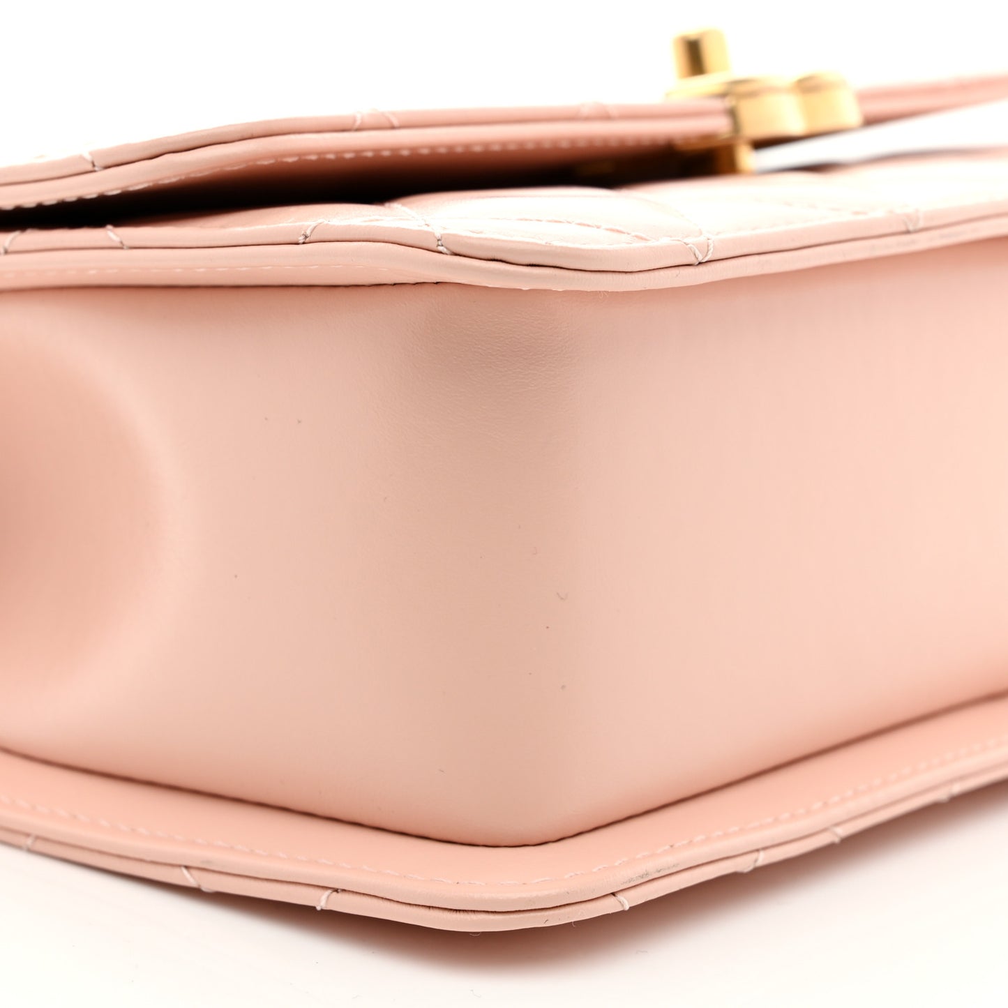 Calfskin Quilted Perfect Fit Flap Light Pink