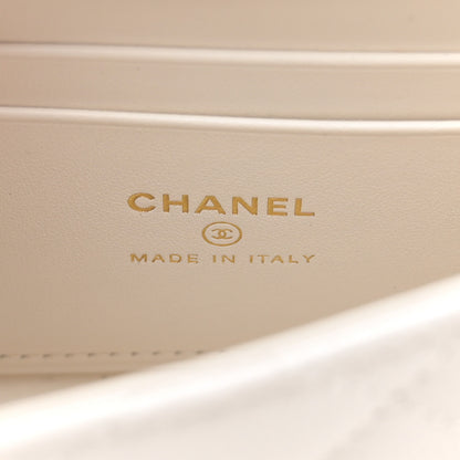 Chanel Caviar Quilted Coco Handle Clutch With Chain White 6 of 10