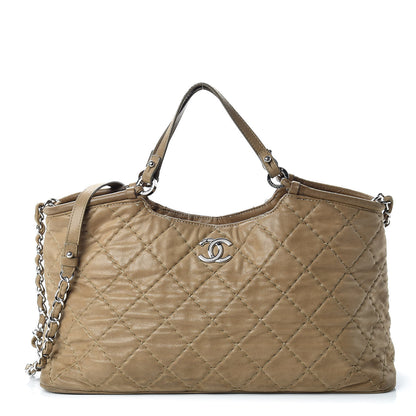 Chanel Iridescent Calfskin Quilted Small Sea Hit Tote Beige 1 of 20