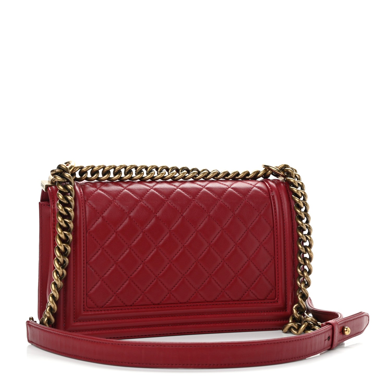 Chanel Lambskin Quilted Medium Boy Flap Dark Red 2 of 12