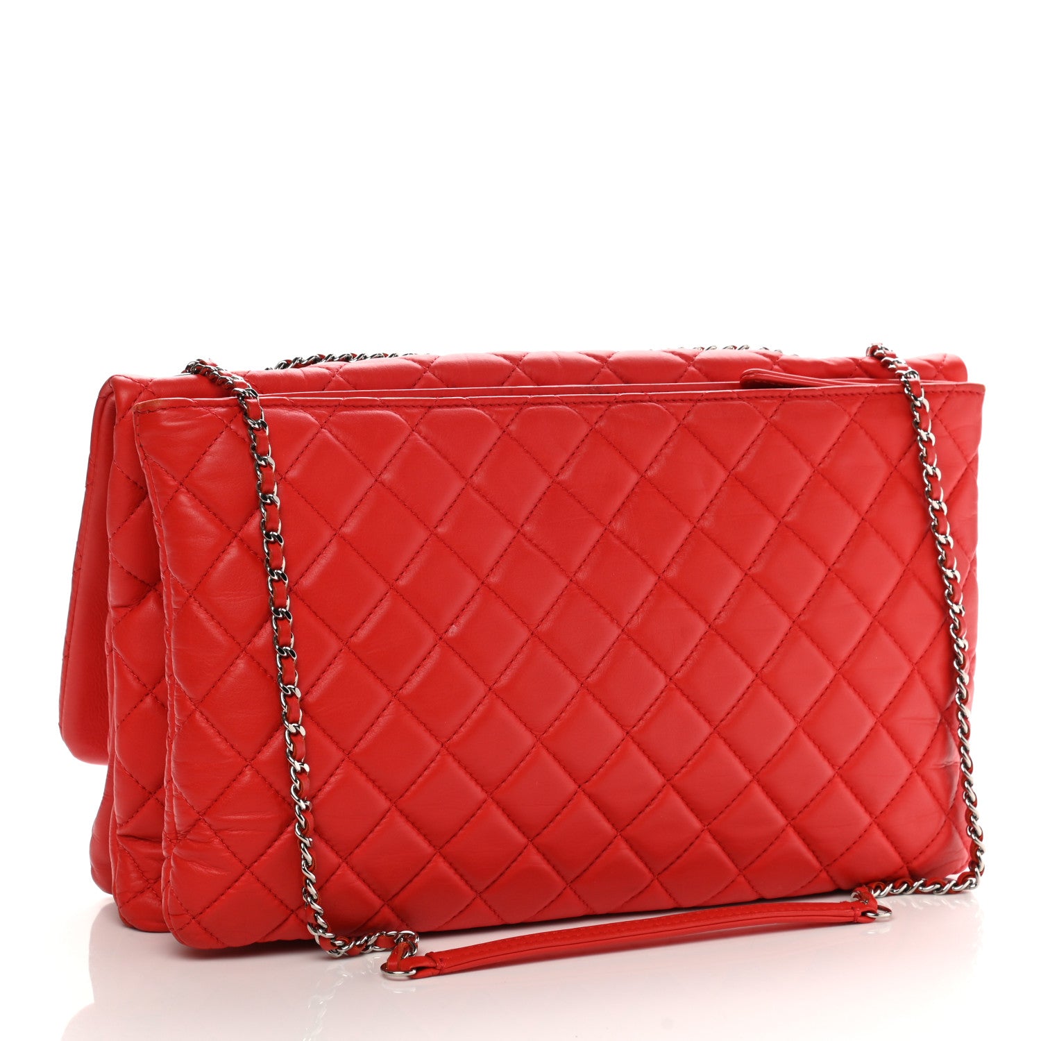 Chanel Lambskin Quilted Chanel 3 Maxi Flap Bag Red 5 of 37