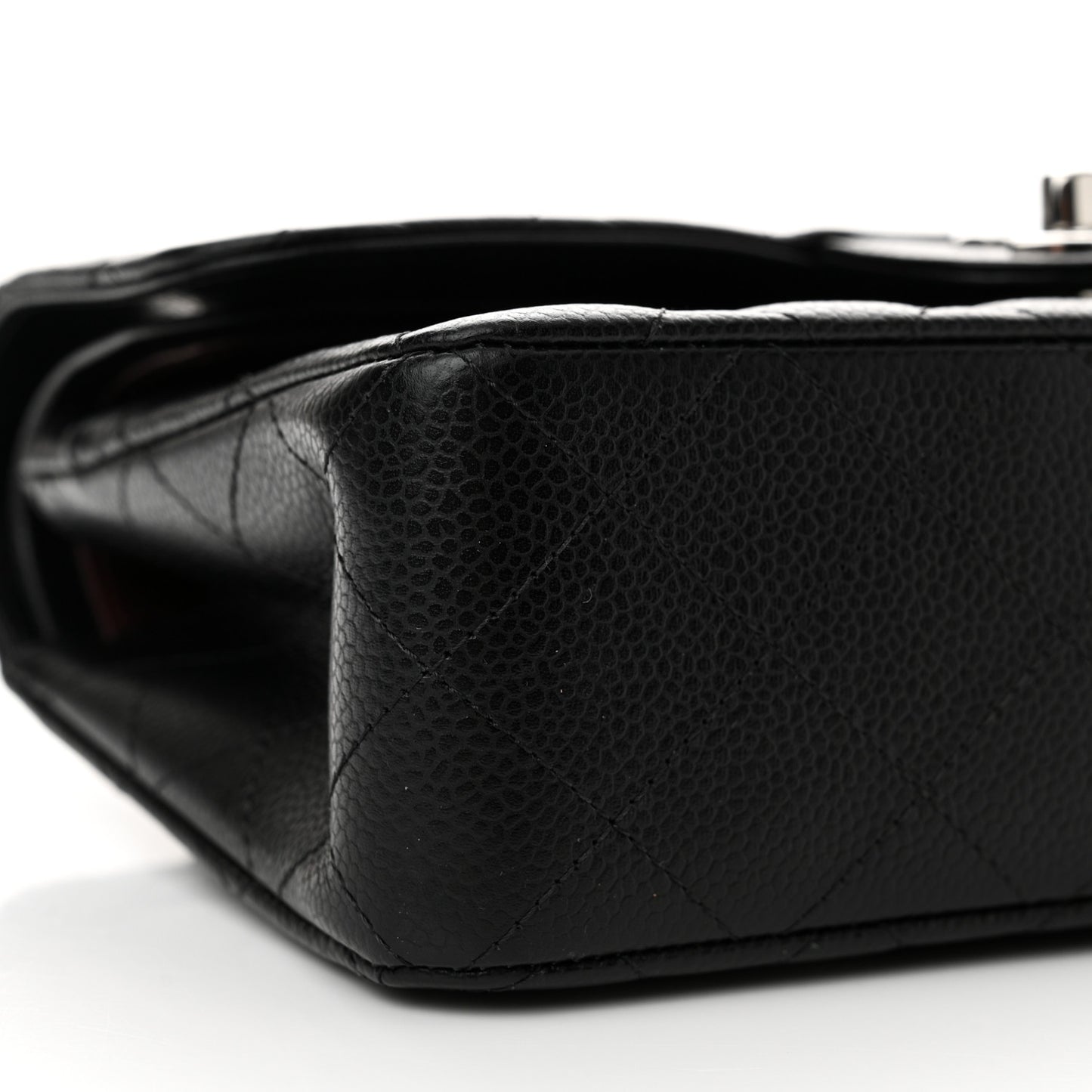 Caviar Quilted Small Double Flap Black