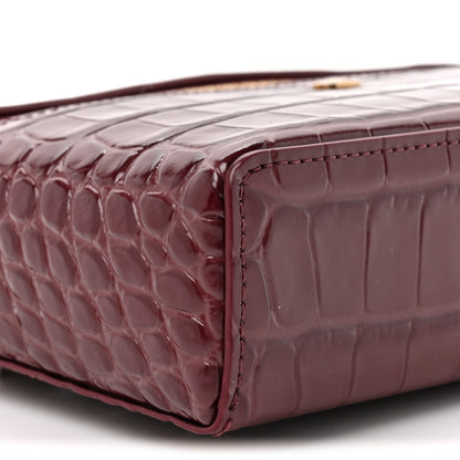 Chanel Calfskin Crocodile Embossed Crococo Exoticoco Vanity With Chain Dark Burgundy 10 of 11