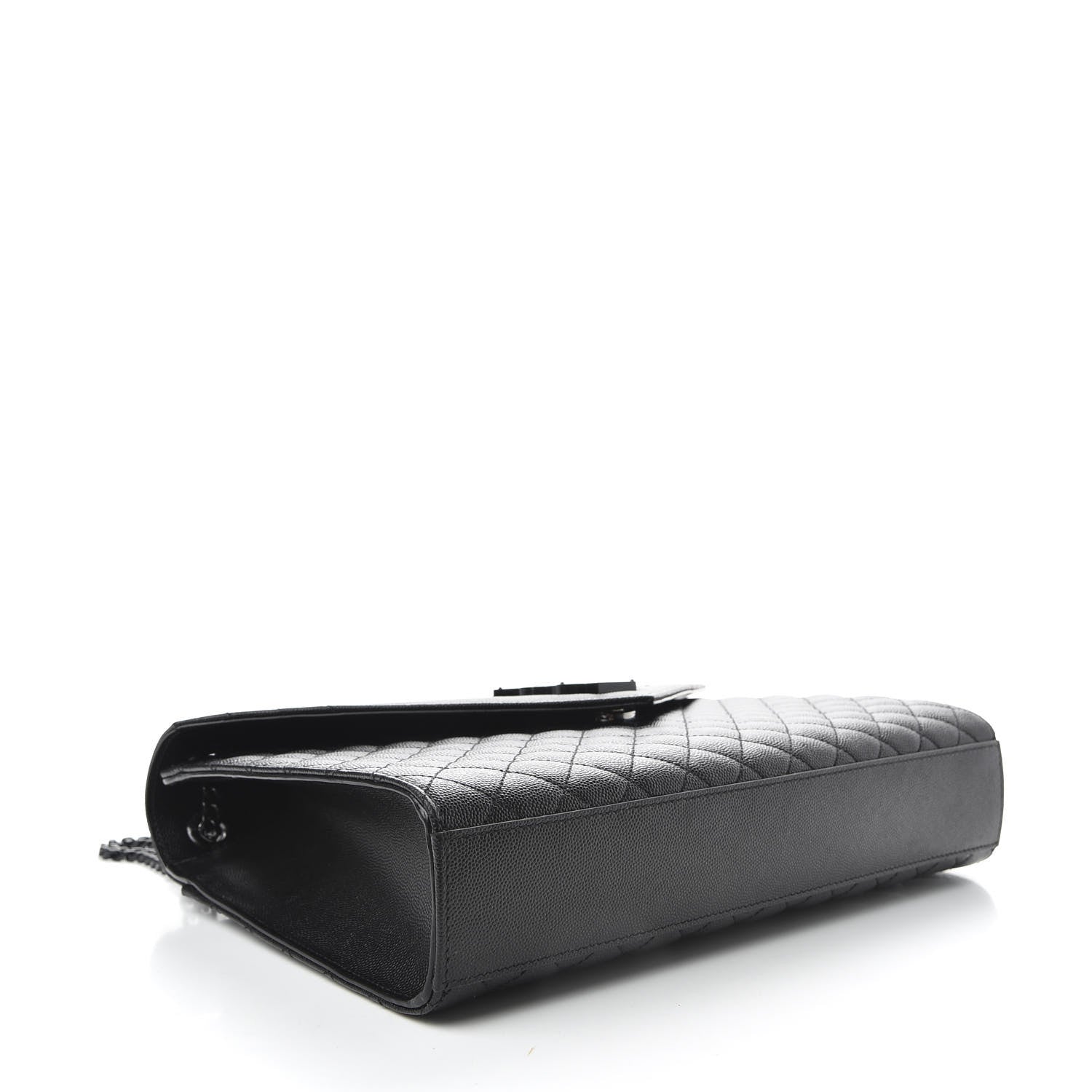 Saint Laurent Grain De Poudre Textured Mixed Matelasse Large Triquilt Monogram Monochrome Satchel Black 4 of 10