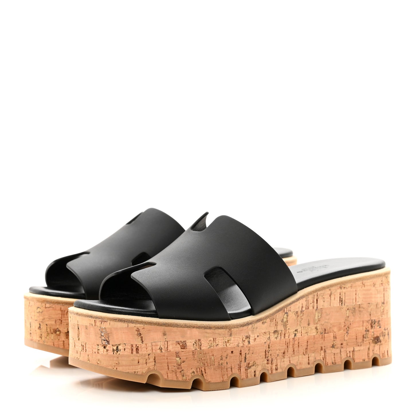 Calfskin Cork Eze 30 Sandals 38 Black