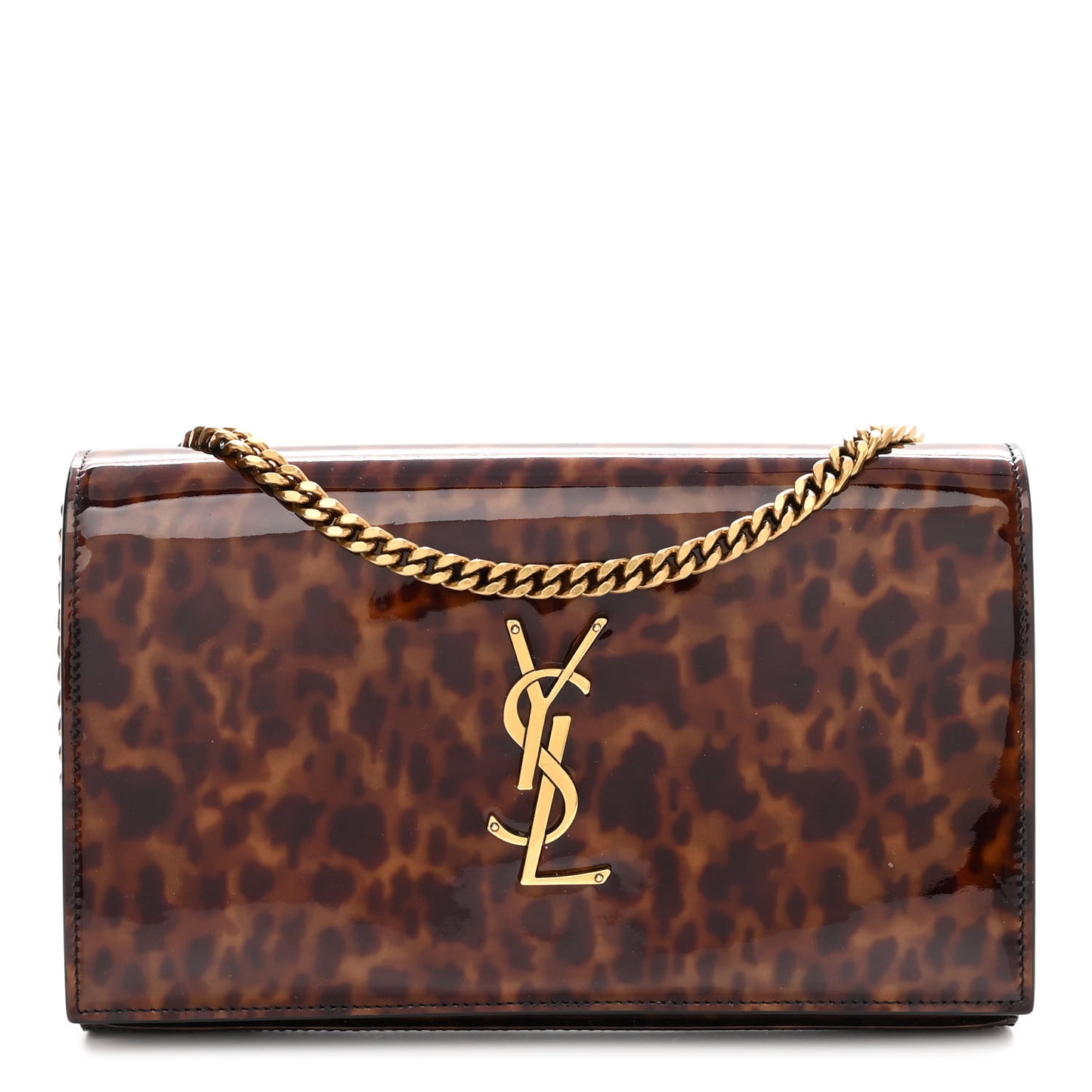 Patent Monogram Chain Wallet Tortoiseshell