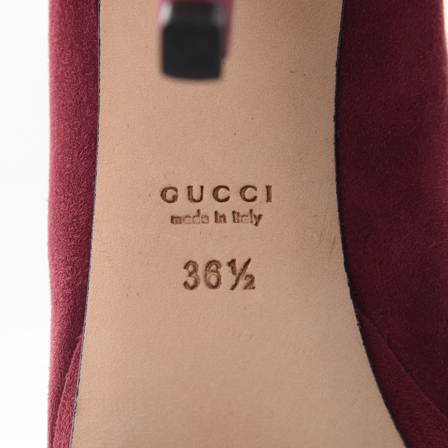 Gucci Suede Platform Pumps 36.5 Burgundy 9 of 11
