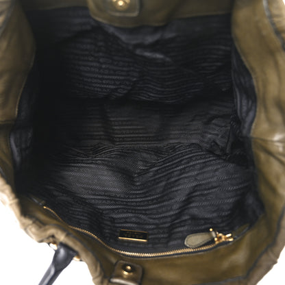Prada Nappa Gaufre Tote Green 4 of 9