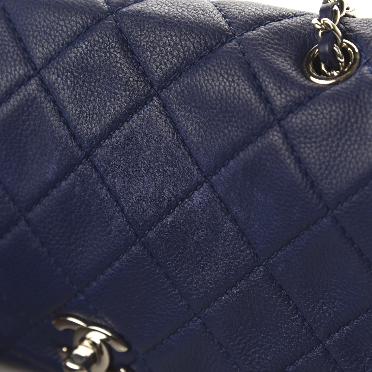 Chanel Calfskin Quilted CC Curvy Flap Blue 12 of 12
