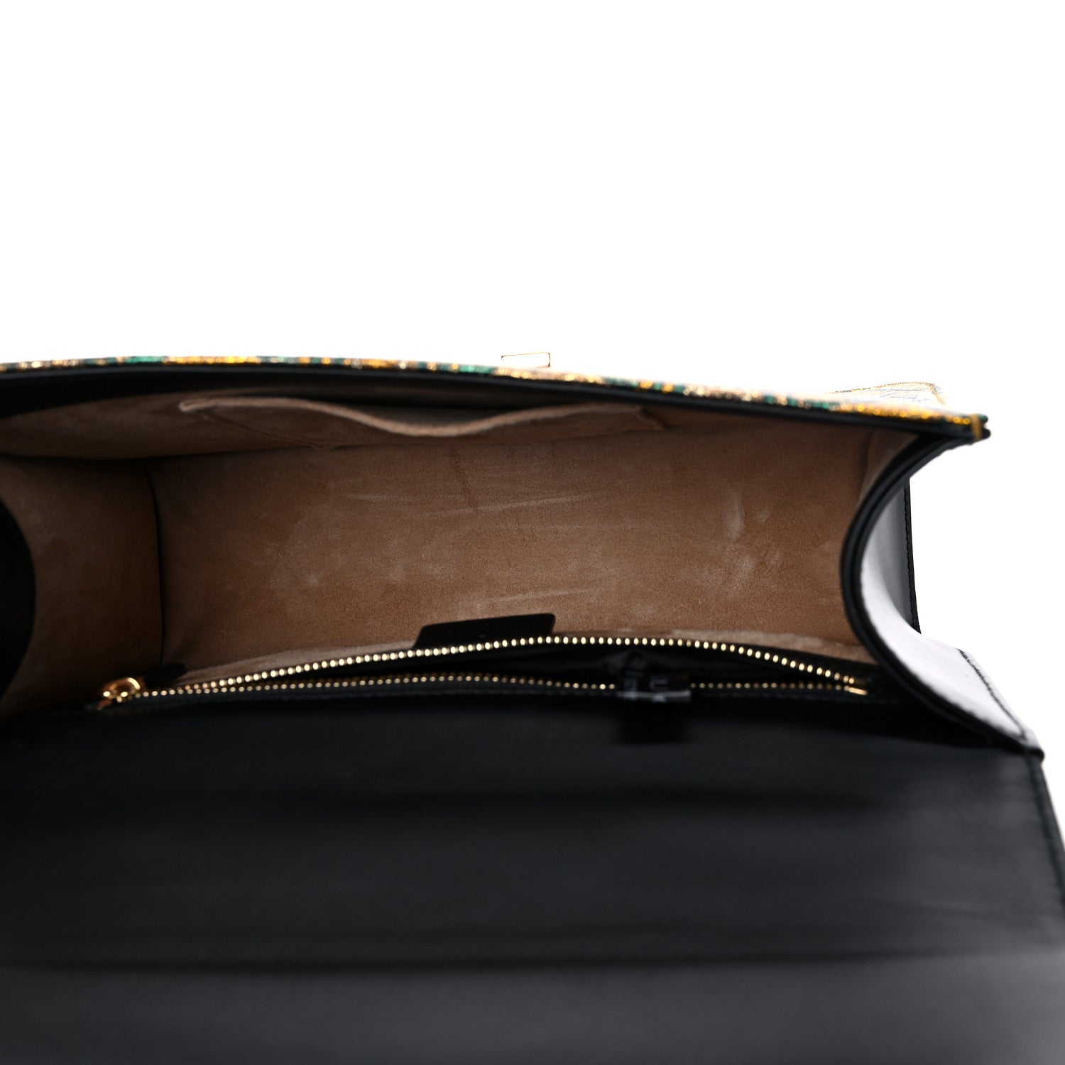 Gucci Calfskin Embroidered Sylvie Belt Bag Brown 6 of 12